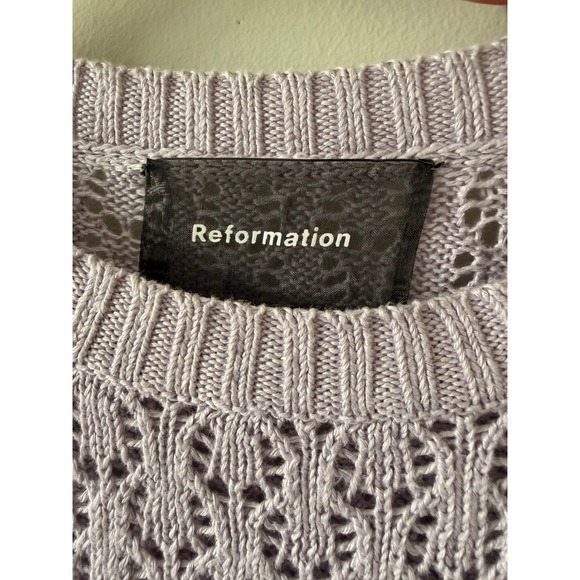 Reformation Lilac Rose Pointelle Sweater - Picture 3 of 7